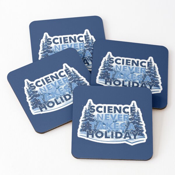 Item preview, A festive winter scene and the phrase Science Never Takes a Holiday. designed and sold by LewpyG.