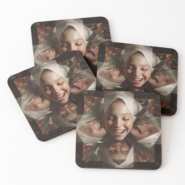 Item preview, Kaleidoscope of Laughing Faces Surreal Portrait designed and sold by Shannon Hilson.