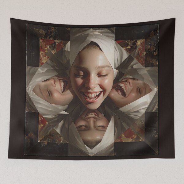 Item preview, Kaleidoscope of Laughing Faces Surreal Portrait designed and sold by Shannon Hilson.