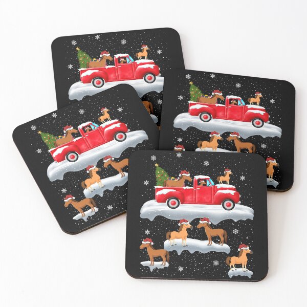 Item preview, Horses Driving Christmas Tree Red Truck Horse Christmas designed and sold by hatwarhamteri.