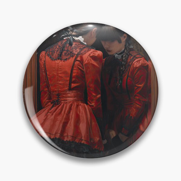 Item preview, Woman in Red Satin Dress Facing Her Reflection designed and sold by Shannon Hilson.
