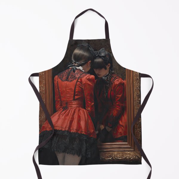 Item preview, Woman in Red Satin Dress Facing Her Reflection designed and sold by Shannon Hilson.