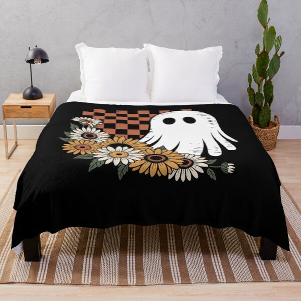 Item preview, Cute Ghost with Sunflowers Rustic Halloween Design designed and sold by Fadawich.