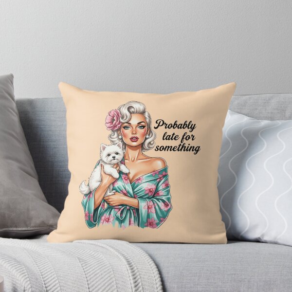 Item preview, Retro Glam Diva with Cute Dog designed and sold by saranahi.