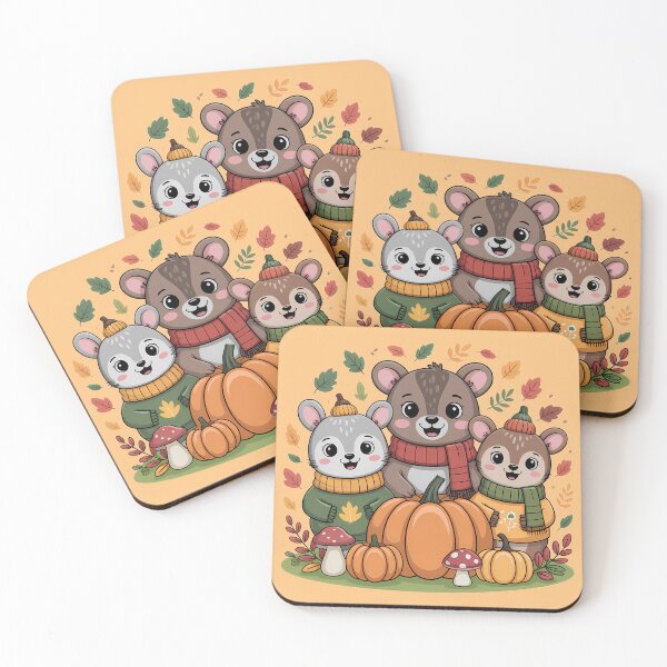 Item preview, Copy of Cute Autumn Mice with Pumpkins and Leaves designed and sold by SoftStyleStudio ⭐⭐⭐.