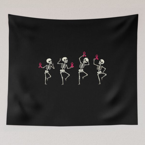 Item preview, Dancing Skeletons with Pink Ribbons Halloween Awareness Design designed and sold by Fadawich.