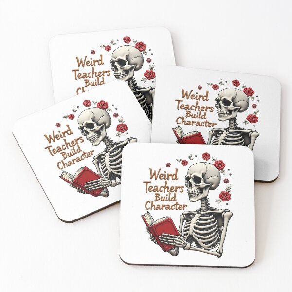 Item preview, Weird Teachers Build Character Skeleton Teacher Funny Design designed and sold by ArtDesignTp.