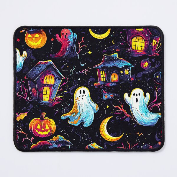 Item preview, Halloween Neon-Bright Ghosts And Jack-O-Lanterns Pattern designed and sold by DEC02.