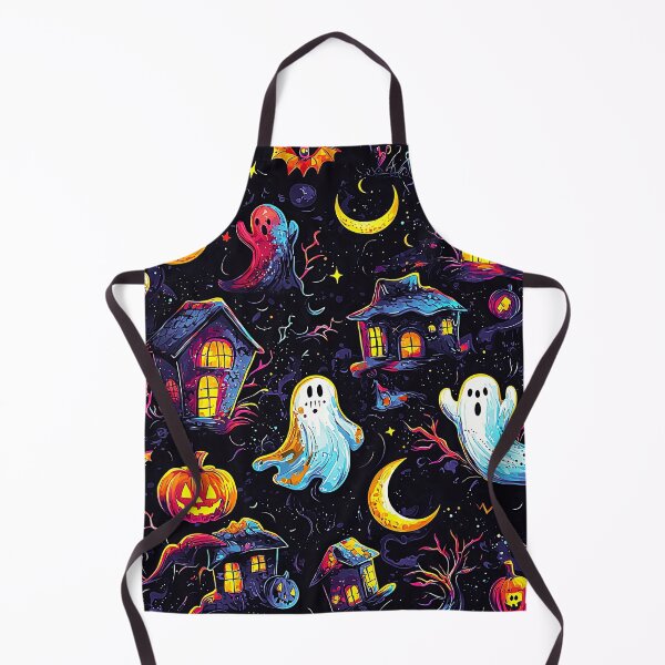 Item preview, Halloween Neon-Bright Ghosts And Jack-O-Lanterns Pattern designed and sold by DEC02.