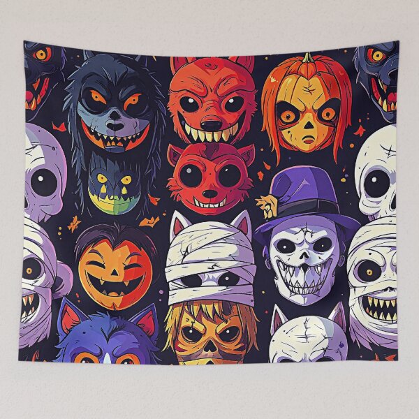 Item preview, Halloween Groovy Retro Monsters Colorful Designs Pattern designed and sold by DEC02.