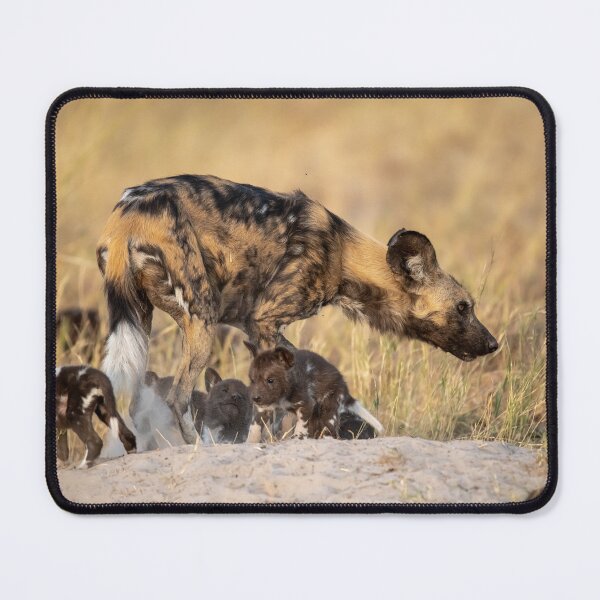 Item preview, Guardians of the Pack – African Wild Dog with Pups designed and sold by DavideAntoniani.