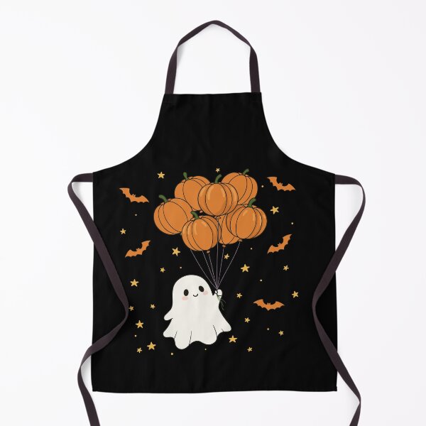 Item preview, Cute Ghost with Pumpkin Balloons Kawaii Halloween Design designed and sold by Fadawich.