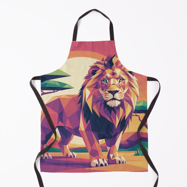 Item preview, Geometric lion in African sunset – Low poly art designed and sold by bsbd-action.