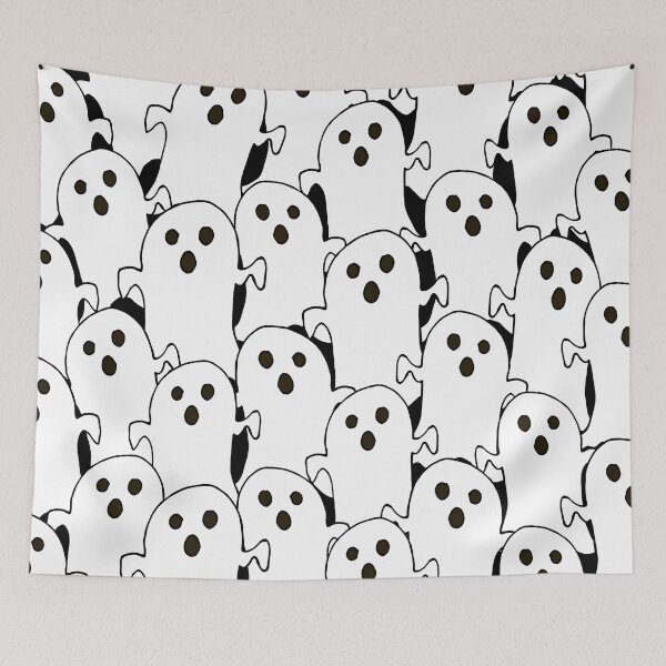 Item preview, Halloween Cute Cartoon Ghosts Pattern On Midnight Black designed and sold by DEC02.