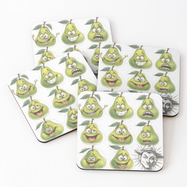 Item preview, Funny Pear Faces | Cartoon Fruit Expressions designed and sold by WovennDesigns.