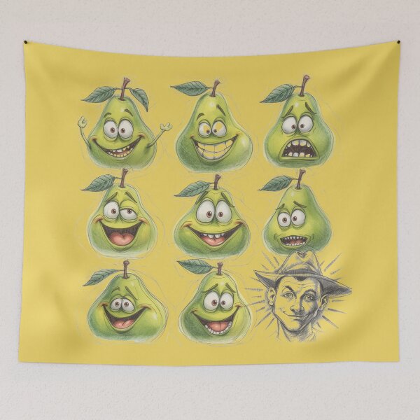 Item preview, Funny Pear Faces | Cartoon Fruit Expressions designed and sold by WovennDesigns.