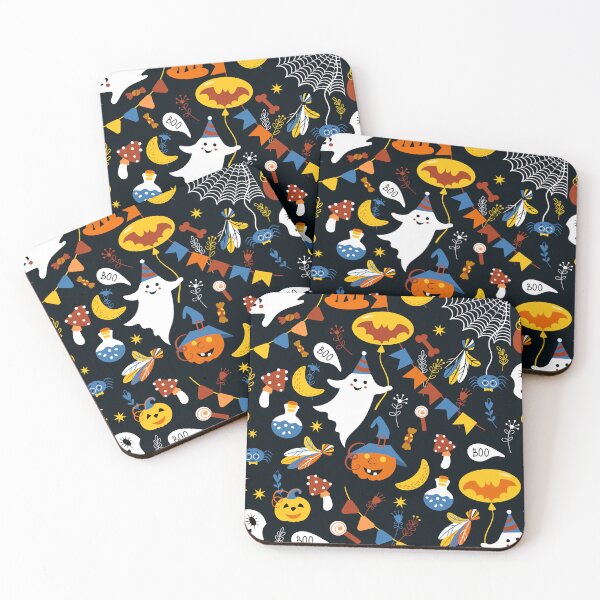 Item preview, Halloween Ghosts, Jack-O-Lanterns, And Bats Whimsical Pattern designed and sold by DEC02.