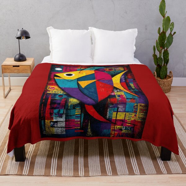 Item preview, Defend the Reefs - Vibrant Geometric Fish with Bold Red, Blue, and Yellow Background designed and sold by OlfactoART Studio.