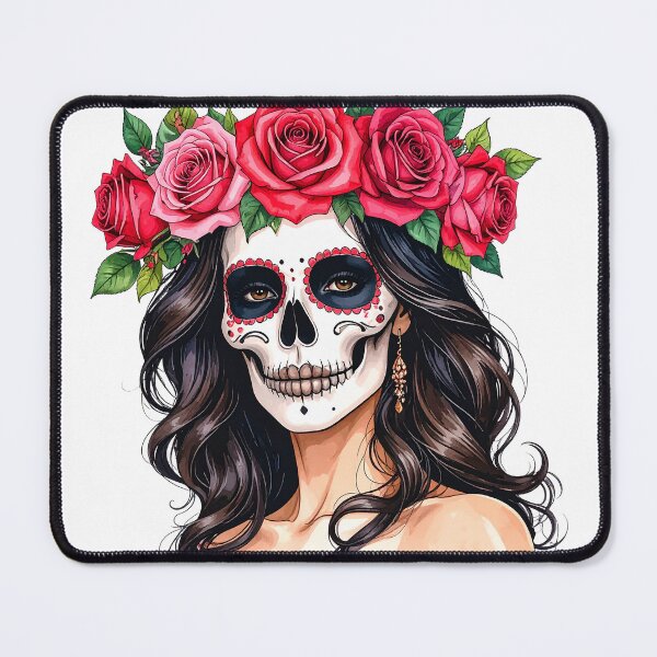 Item preview, SKULL WITH CROWN OF ROSES designed and sold by cubiask.