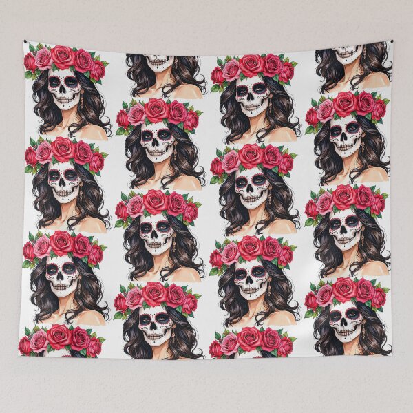 Item preview, SKULL WITH CROWN OF ROSES designed and sold by cubiask.