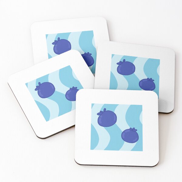 Item preview, blueberries on a wavy blue background designed and sold by pinklillies47.