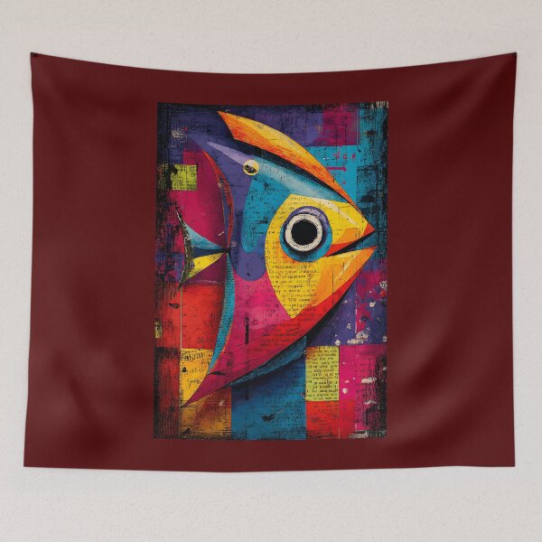 Item preview, Save Our Oceans - Striking Abstract Fish Design with Energetic Patterns designed and sold by OlfactoART Studio.