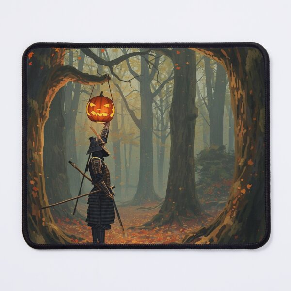 Item preview, Epic Samurai with Halloween Pumpkin designed and sold by ShadyLotl.