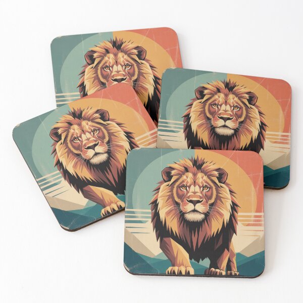 Item preview, Vintage geometric lion at sunset designed and sold by bsbd-action.