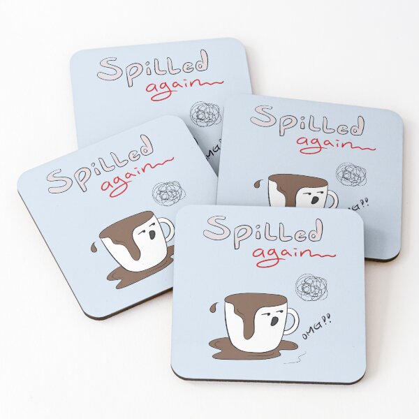 Item preview, Spilled Again – Hand-Drawn Coffee Doodle designed and sold by mintmono-studio.