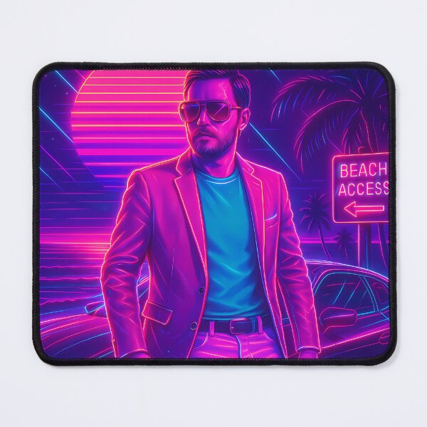 Item preview, Retro Synthwave Beach Nights – Neon Aesthetic Artwork designed and sold by JWsNeonHorizons.