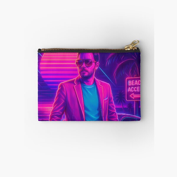 Item preview, Retro Synthwave Beach Nights – Neon Aesthetic Artwork designed and sold by JWsNeonHorizons.