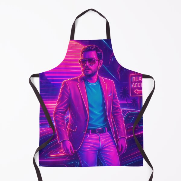 Item preview, Retro Synthwave Beach Nights – Neon Aesthetic Artwork designed and sold by JWsNeonHorizons.