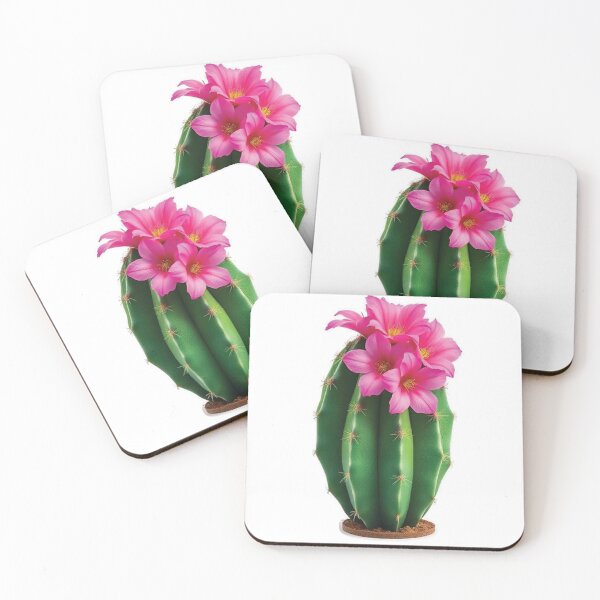 Item preview, A single cactus with vibrant pink flowers designed and sold by AnuNP.