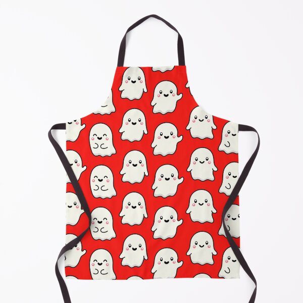 Item preview, Copy of Red Texture CUTE and Adorable GHOST waving Happy Halloween Kawaii designed and sold by DibujandoPorfa.