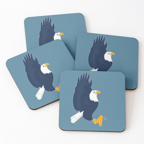 Item preview, Minimalist Blue Eagle – Bald Eagle Profile in White & Dark Blue Print Design designed and sold by Naturalite19.
