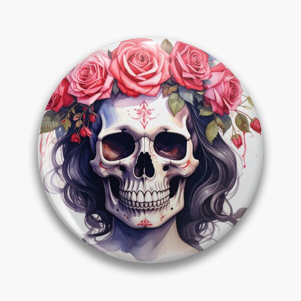 Item preview, SKULL WITH CROWN OF ROSES designed and sold by cubiask.