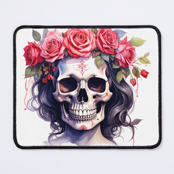 Item preview, SKULL WITH CROWN OF ROSES designed and sold by cubiask.
