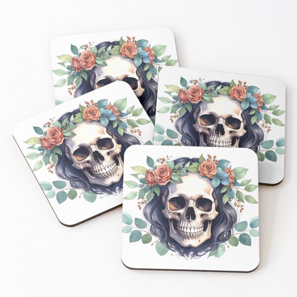 Item preview, SKULL WITH CROWN OF ROSES designed and sold by cubiask.
