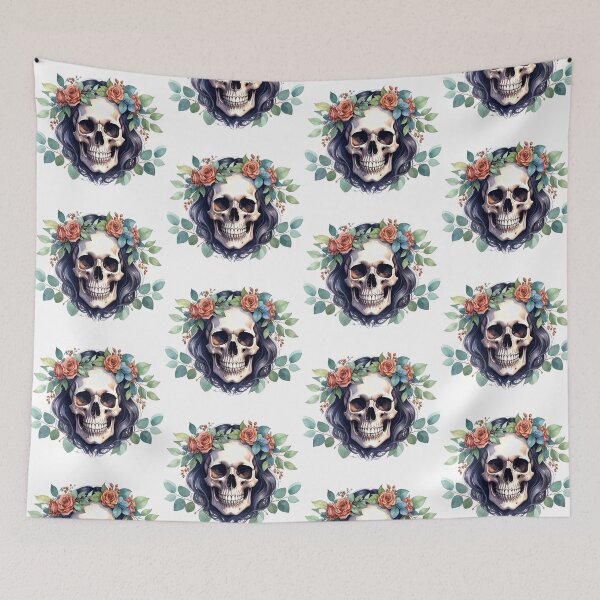 Item preview, SKULL WITH CROWN OF ROSES designed and sold by cubiask.