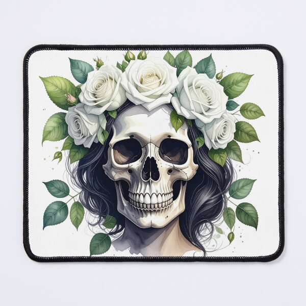 Item preview, SKULL WITH CROWN OF ROSES designed and sold by cubiask.