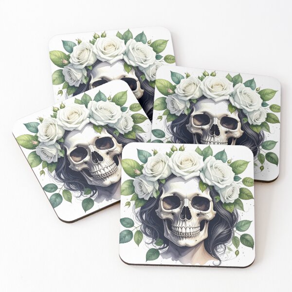 Item preview, SKULL WITH CROWN OF ROSES designed and sold by cubiask.