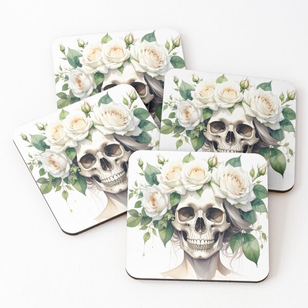 Item preview, SKULL WITH CROWN OF ROSES designed and sold by cubiask.