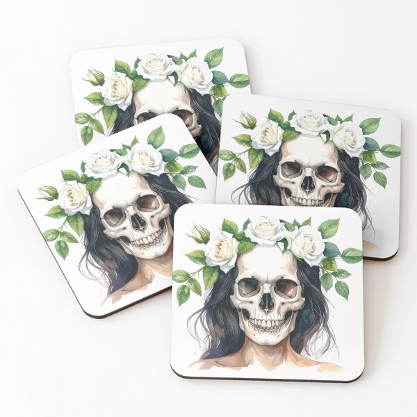 Item preview, SKULL WITH CROWN OF ROSES designed and sold by cubiask.