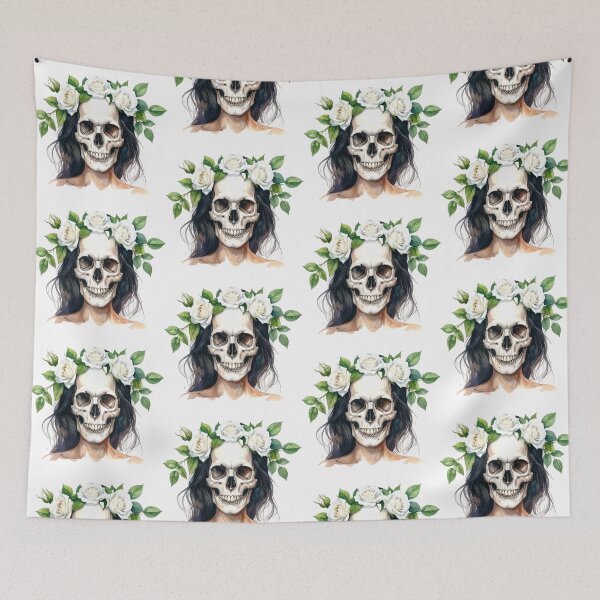 Item preview, SKULL WITH CROWN OF ROSES designed and sold by cubiask.