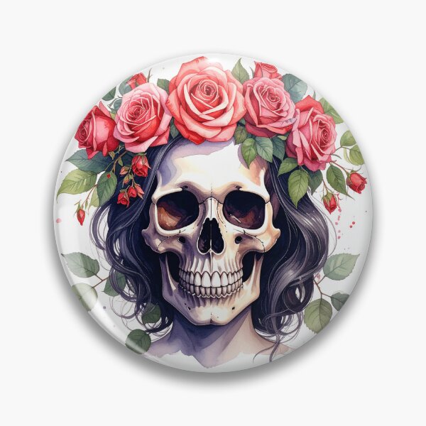 Item preview, SKULL WITH CROWN OF ROSES designed and sold by cubiask.