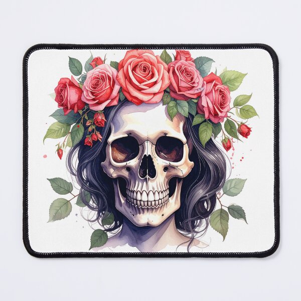 Item preview, SKULL WITH CROWN OF ROSES designed and sold by cubiask.