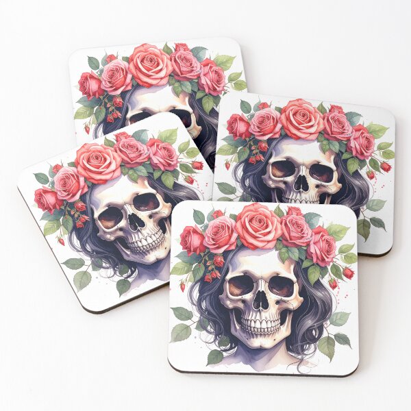 Item preview, SKULL WITH CROWN OF ROSES designed and sold by cubiask.
