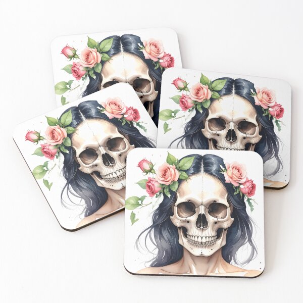 Item preview, SKULL WITH CROWN OF ROSES designed and sold by cubiask.
