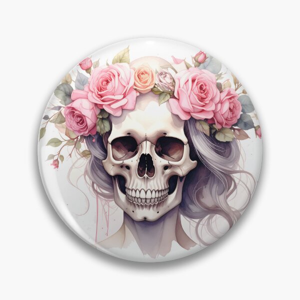 Item preview, SKULL WITH CROWN OF ROSES designed and sold by cubiask.
