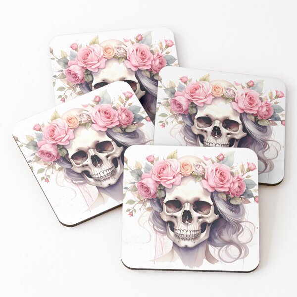Item preview, SKULL WITH CROWN OF ROSES designed and sold by cubiask.